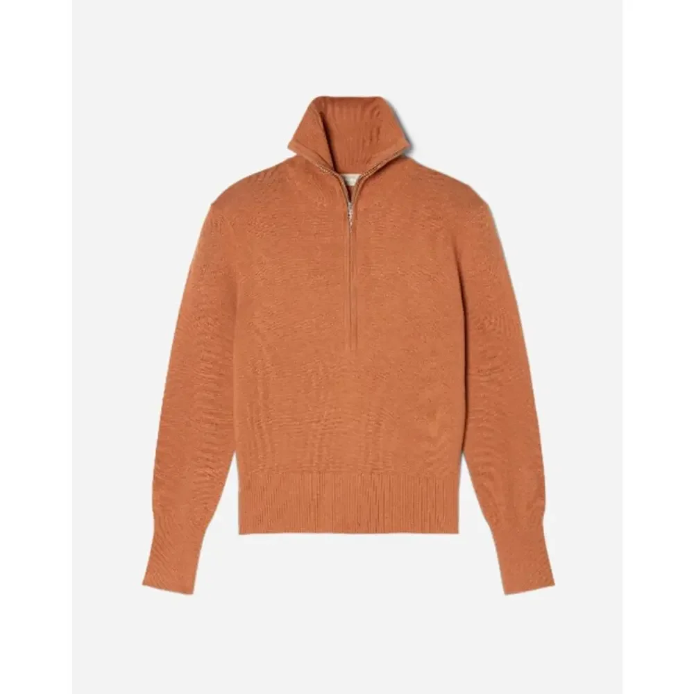 NEW Everlane The Luxe Merino Half Zip Sweater Wool Yak Hair Tawny XS - Picture 8 of 8